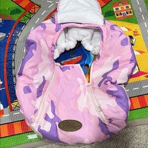 Cozy Cover Pink and Purple Infant Car Seat Cover